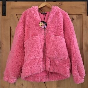 NEW Care Bears x Dolls Kill Zip Front Teddy Jacket Coat Pink